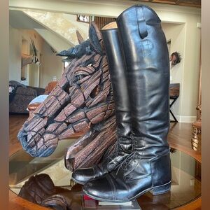 $1800•E VOGEL•Equestrian•Tall Riding Boots•Custom•Black Leather